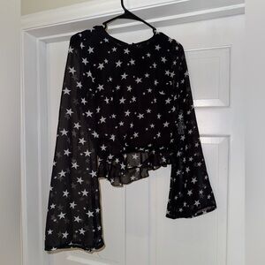 Black with white stars blouse